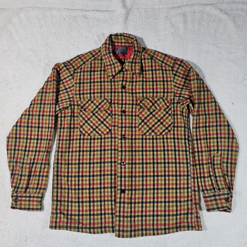 Pendleton Woolen Mills M Wool Yellow Plaid Shirt